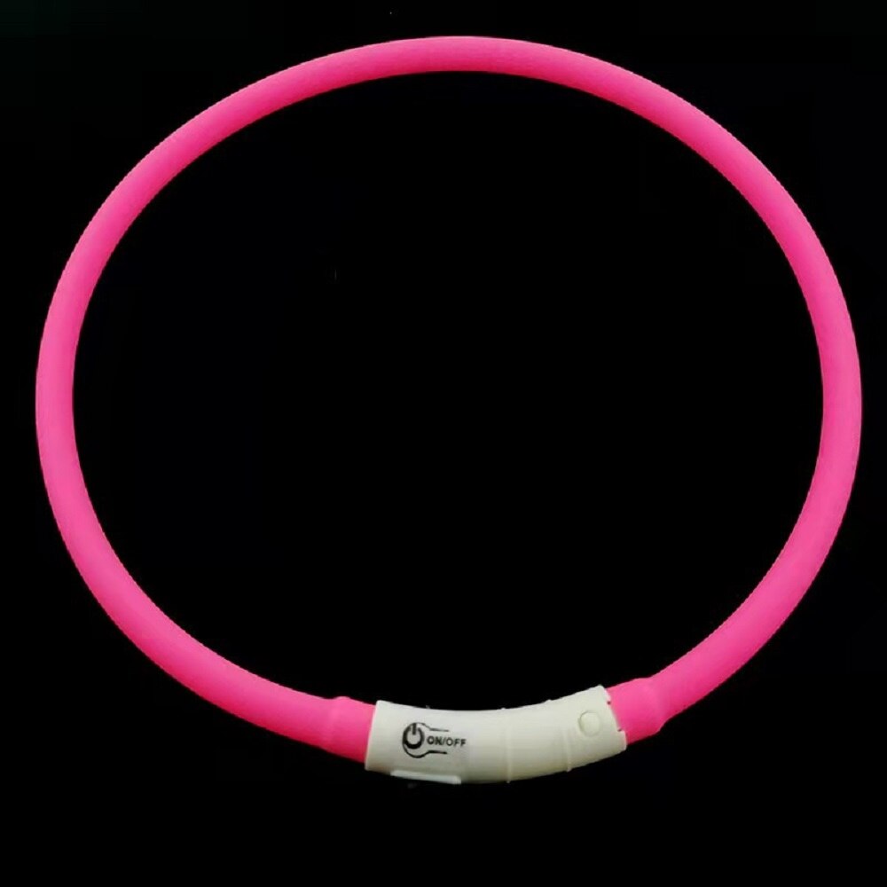 7 Colors Pet LED USB Charging Collar Rechargeable Night Safety Luminous Collars for Small Medium Large Dogs &amp; Cats Pet Supplies - anconmall