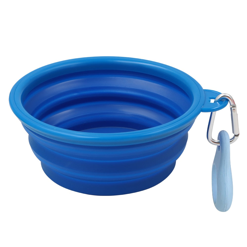 Pet Dog Cat Feeding Water Folding Dog Pet Folding Silicone Bowl Outdoor Travel Portable Puppy Food Container Feeder Dish Bowl - anconmall