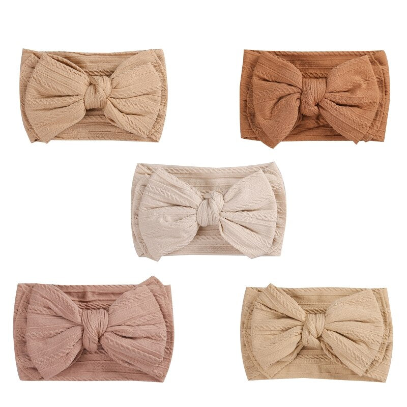 1 Pc Baby Bows Headband Elastic Knit Nylon Headwear Newborn Baby Hair Accessory for Baby Girls Newborn Infant Toddlers