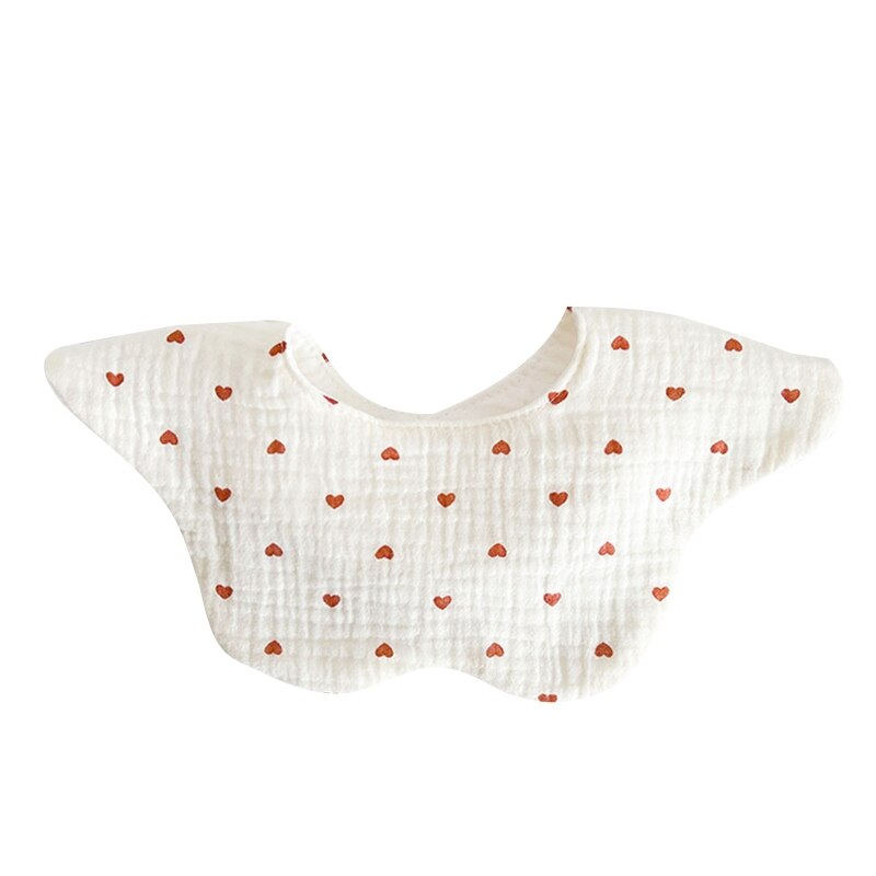 Cartoon Printed Baby Bib Round Petal Saliva Towel Comfortabel Cotton Breathable Apron Newborn 360 Degree Rotation Bandanas Burp