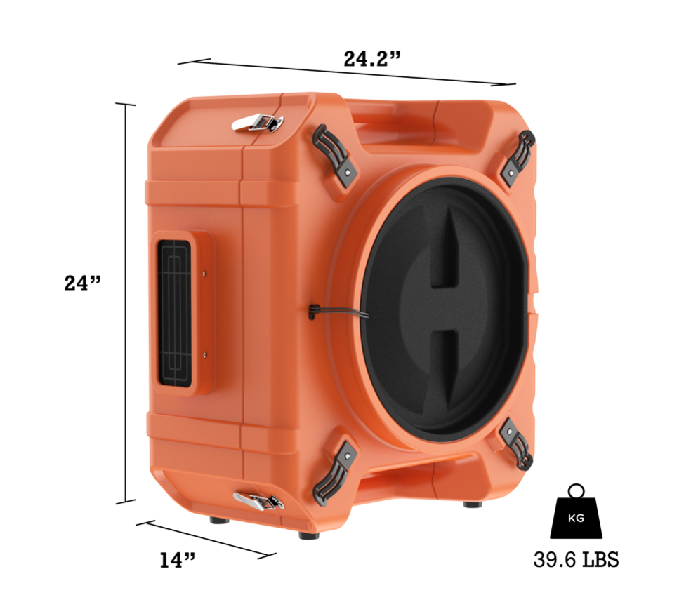 AlorAir® PureAiro HEPA Pro 970 Air Scrubber, UV-C Light, Commercial 3-Stage HEPA Filtration, Negative Air Scrubber | Water Damage Restoration