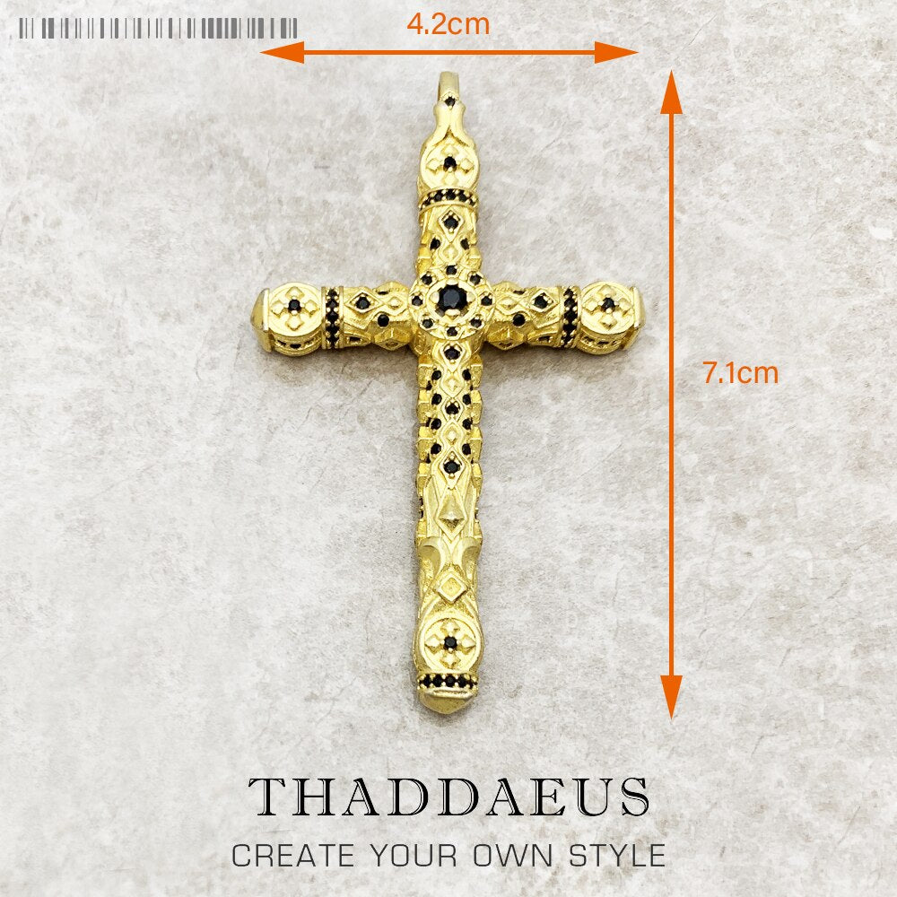 Pendant Majestic Cross & Crown Jewelry Europe 925 Sterling Silver Symbolism Promises Shield And Certaint Gift For Woman Men