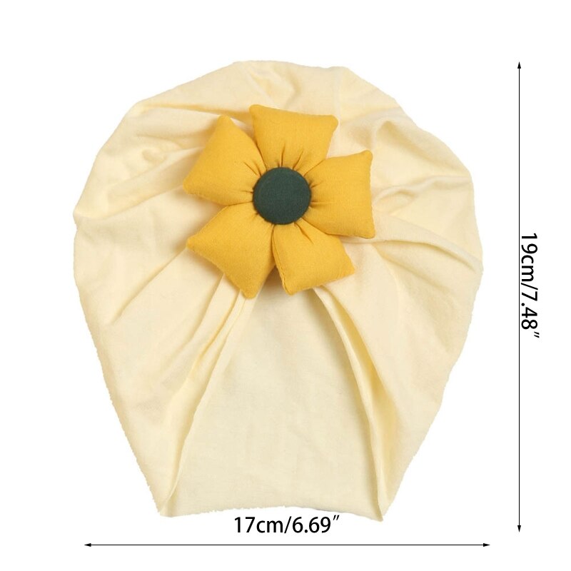 Baby Toddler Hat Cute Flower Knot Beanie Elasticity Turban Headwrap Newborn Soft Solid Color Bonnet Infants Headwear