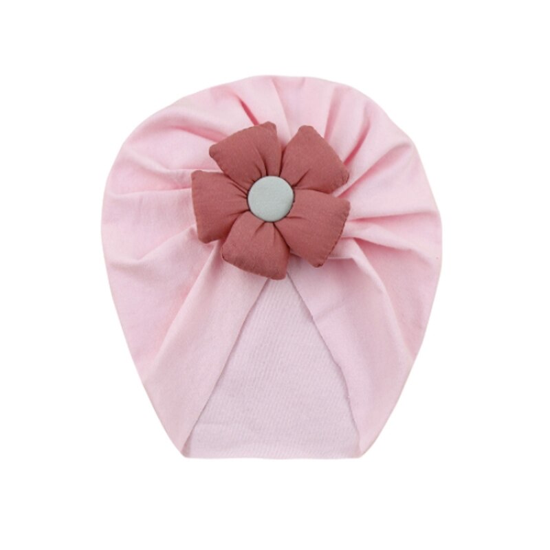 Baby Toddler Hat Cute Flower Knot Beanie Elasticity Turban Headwrap Newborn Soft Solid Color Bonnet Infants Headwear