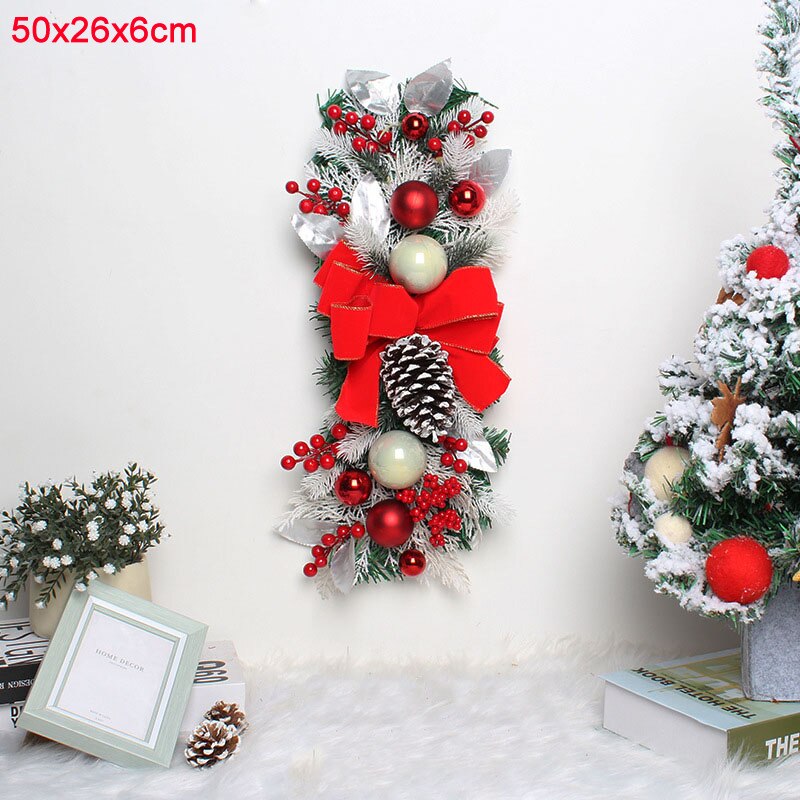 Christmas Wreath Rattan Garland with Lights Pine Needles Christmas Decorations for Home 2022 Xmas Navidad New Year Ornament Noel