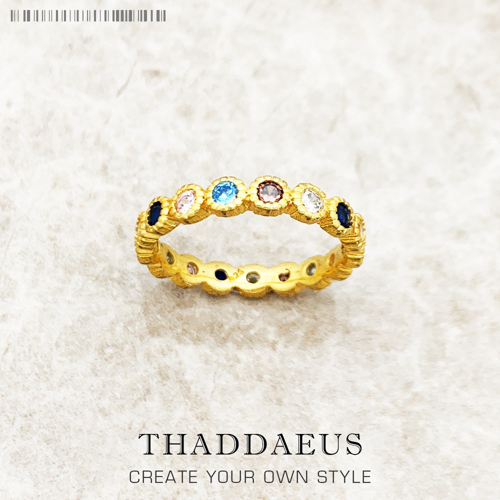 Golden Ring Royalty,Europe Fine Jewerly For Elegance Women,2023 Summer Victorian Age Vintage Gift In 925 Sterling Silver