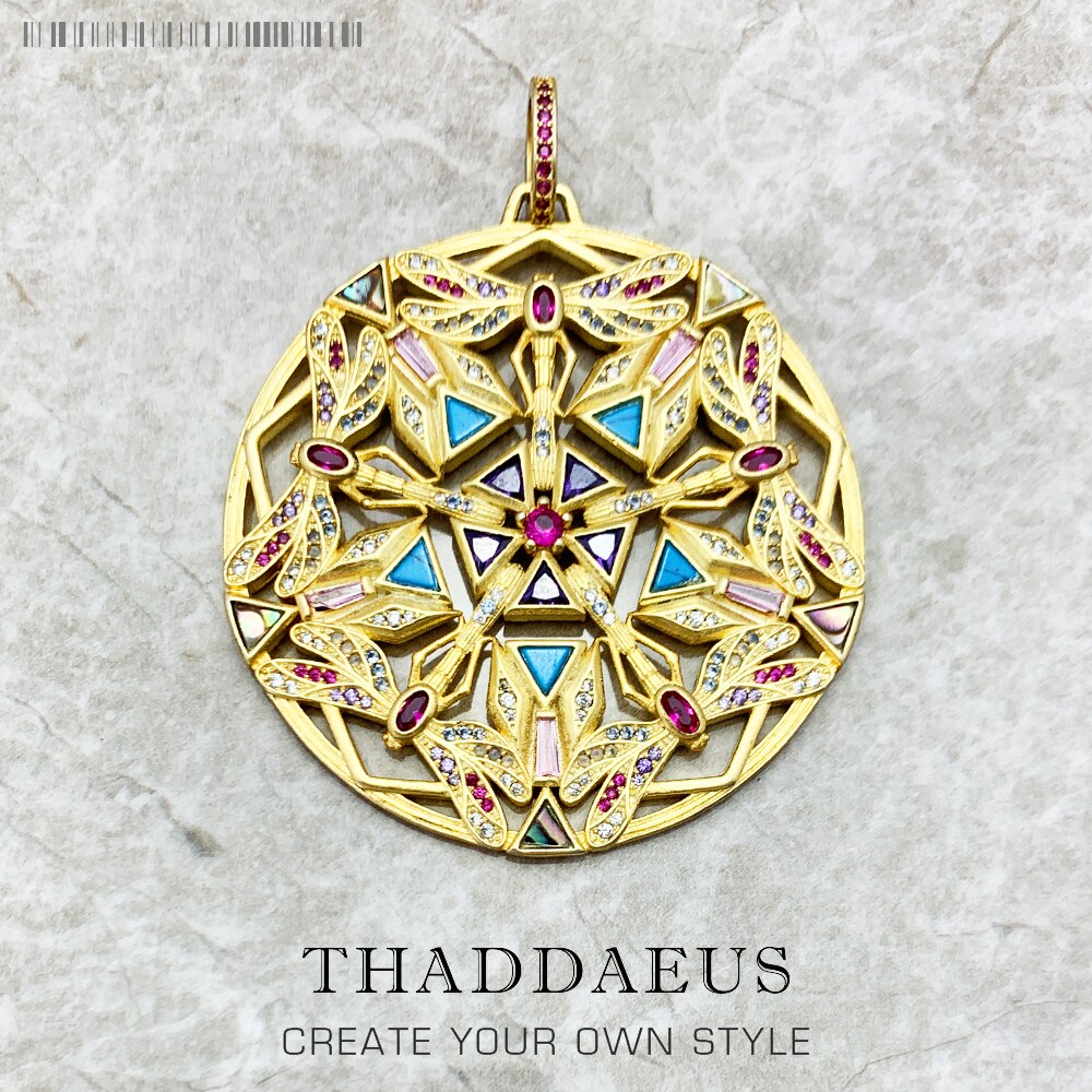 Pendant Amulet Kaleidoscope Dragonfly Brand New Jewelry Europe Bijoux 925 Sterling Silver Elaborate Gift For Woman