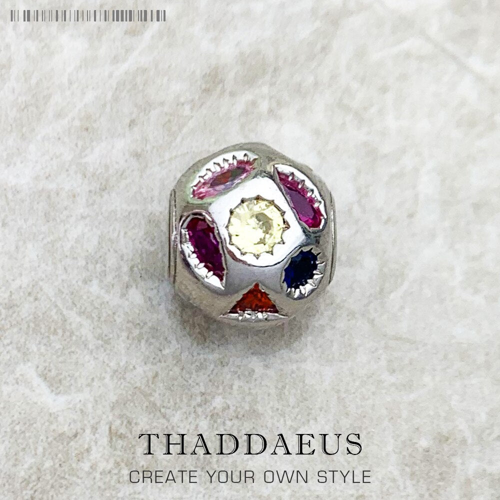 Beads Colourful Stones Winter Brand New 925 Sterling Silver Europe Jewelry Bohemia Gift For Women