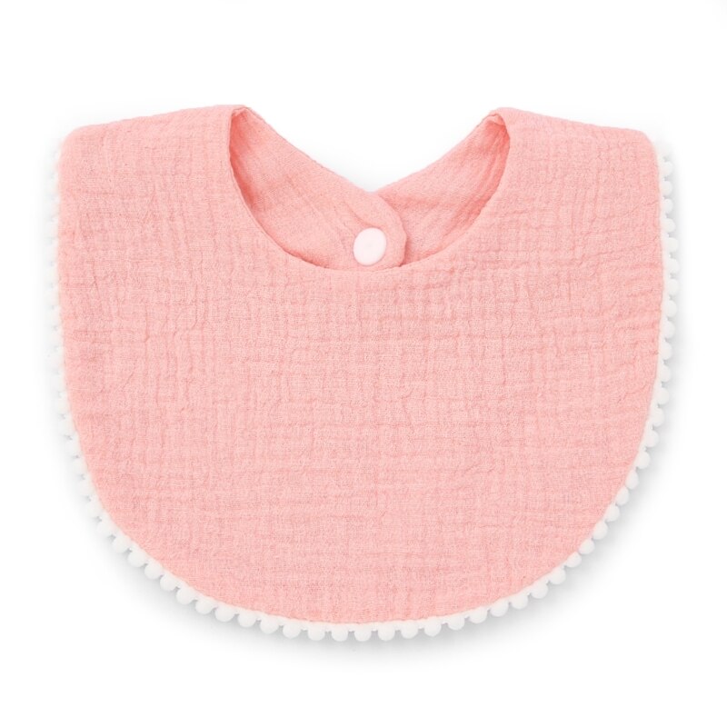 Baby Bandana Drool Bibs with Ruffle Lace Trim Solid Color Infant Toddler Boys Girls Drooling Teething Saliva Towel Cotton Super