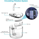 1.8L Automatic Cat Water Fountain with Faucet Dog Water Dispenser Transparent Drinker Pet Drinking Feeder Bowl with Filters
