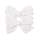 2Pcs/Set Sweet Floral Embroidery Solid Color Bowknot Hair Clips for Kids Baby Girls Alligator Hairpins Headwear Toddlers Hair