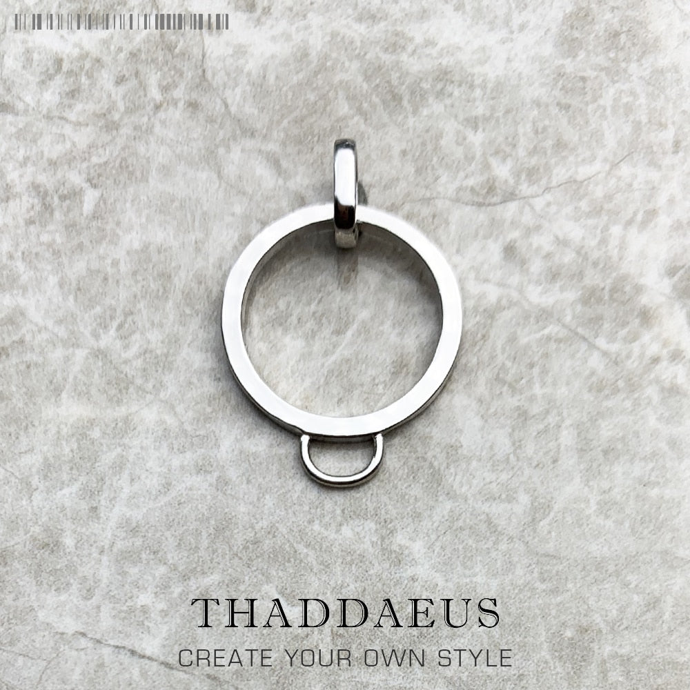 Pendant Charm Carrier Large Round,Brand Fashion Jewelry Europe Style 925 Sterling Silver Gift For Women Men