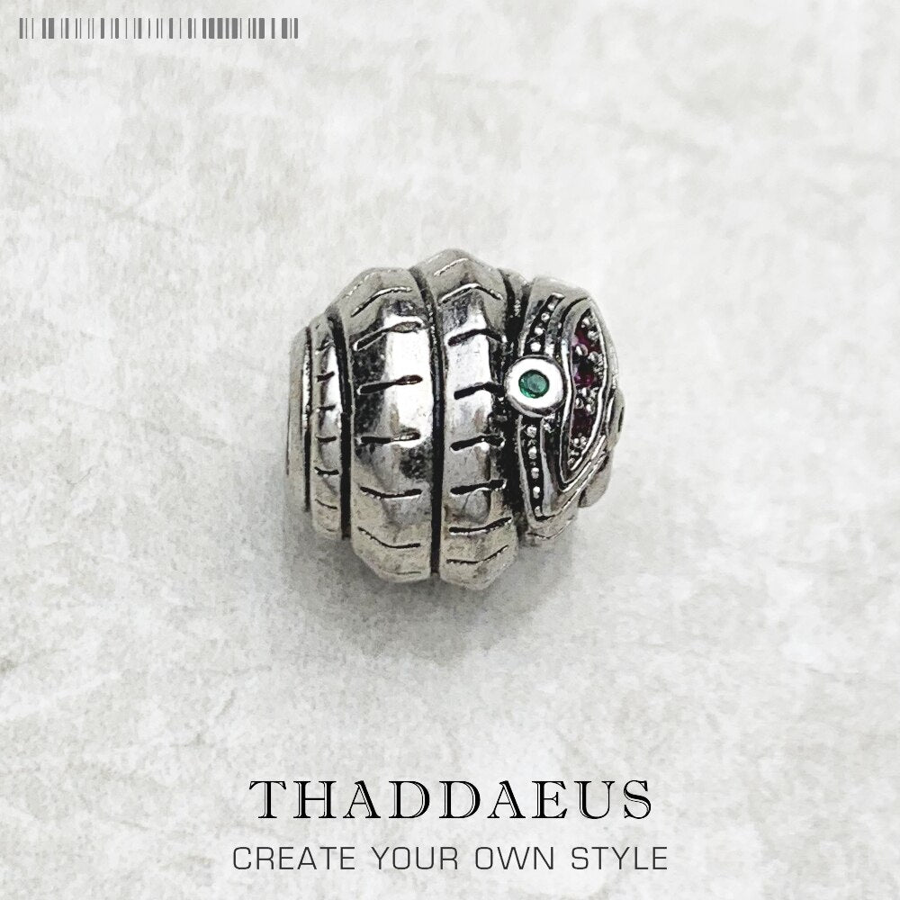 Snake Beads 925 Sterling Silver Charm European DIY Jewelry Accessories Romantic Gift For Women