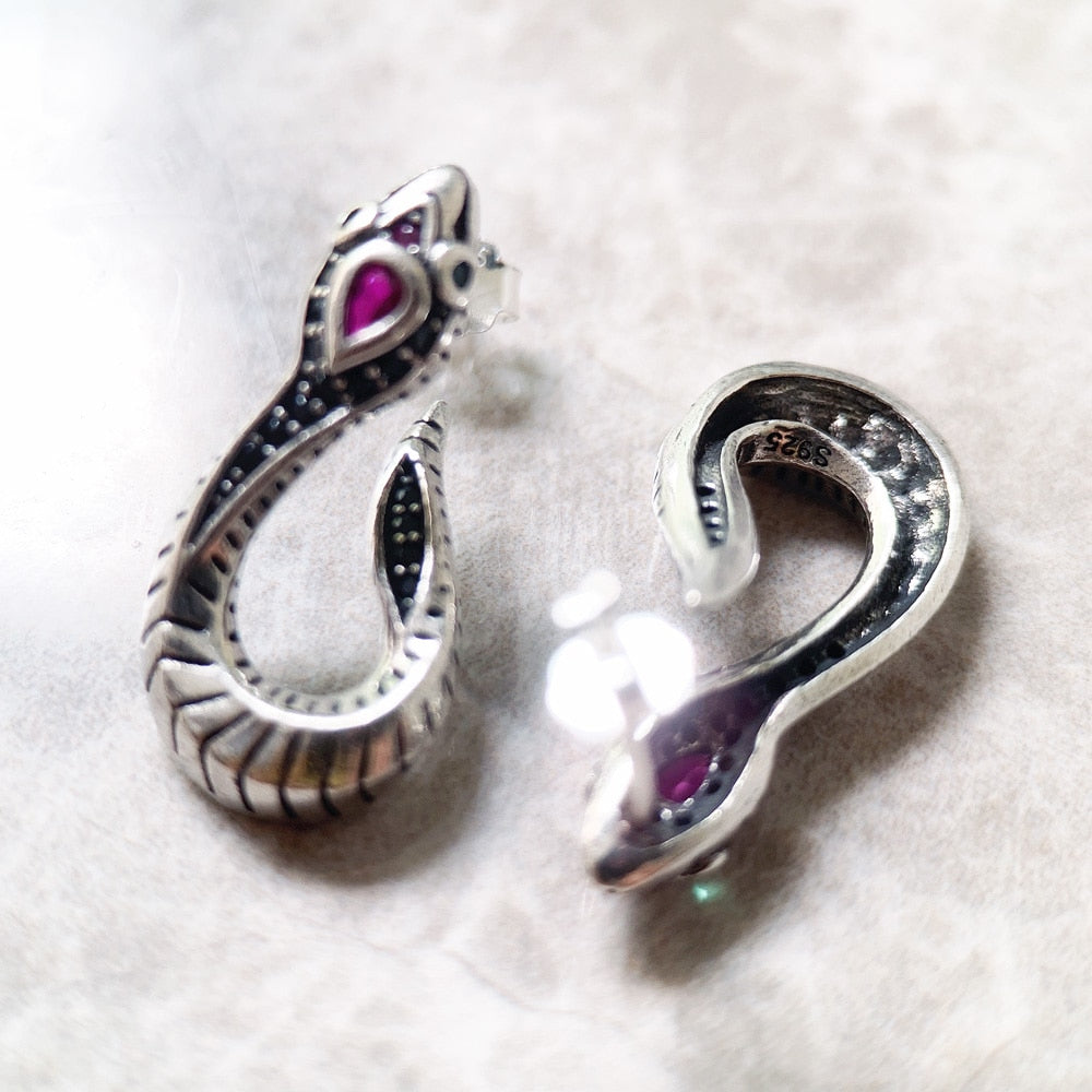 Snake Hinged Hoop Europe Style Romantic Seductively Fine Jewerly For Women New Wisdom Security Gift In 925 Sterling Silver