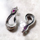 Snake Hinged Hoop Europe Style Romantic Seductively Fine Jewerly For Women New Wisdom Security Gift In 925 Sterling Silver