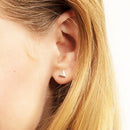 Triangle White Stud Earrings,Europe Style Glam Fashion Good Jewerly For Women,2018  Gift In 925 Sterling Silver,Super Deals