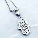 Charm Necklace Hand of Fatima Summer Brand Bohemia Fashion Jewelry Europe 925 Sterling Silver Gift For Women Men