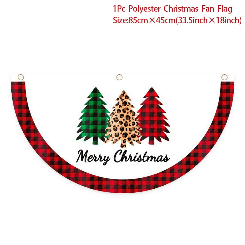 Merry Christmas Porch Door Banner Hanging Ornament Christmas Decoration For Home Xmas Navidad 2022 Happy New Year 2023