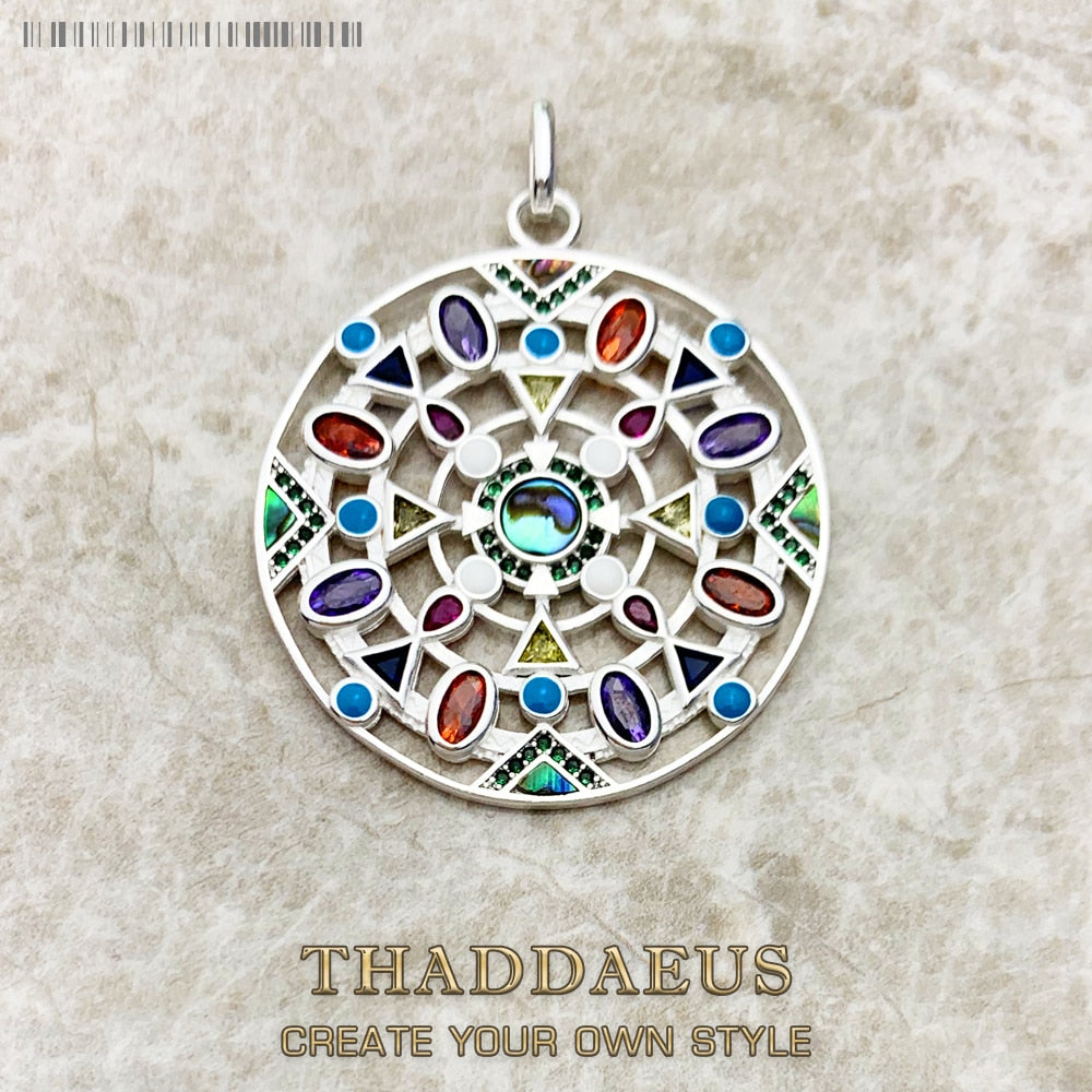 Pendant Colorful Amulet,New Jewelry Bohemia 925 Sterling Silver Accessories Paradise Journey Gift For Women