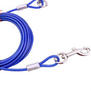 3/5/10m Double Hook Anti-Bite Steel Cable for Dogs Rope Diameter 5 mm Covered with PVC Film Rust-Resistant Trolley Tie-Out Cable - anconmall