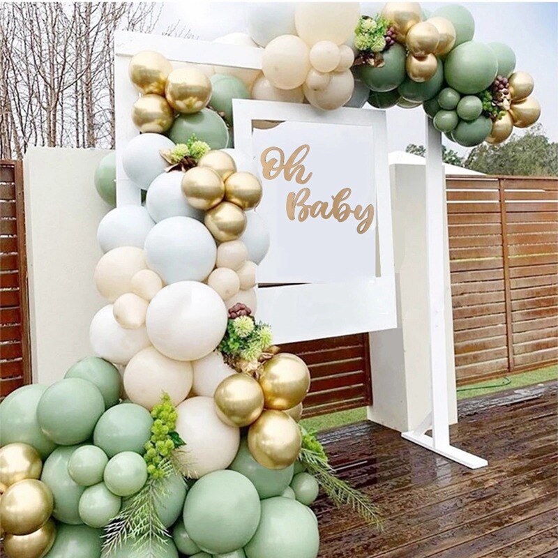 Retro Green Balloon Garland Arch Kit Wedding Birthday Balloons Decoration Party Balloons For Baby Shower Decor - anconmall
