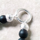 Strand Necklace Matt Obsidian Carrier New Real 925 Sterling Silver Jewelry Europe Style Vintage Gift For Women Men