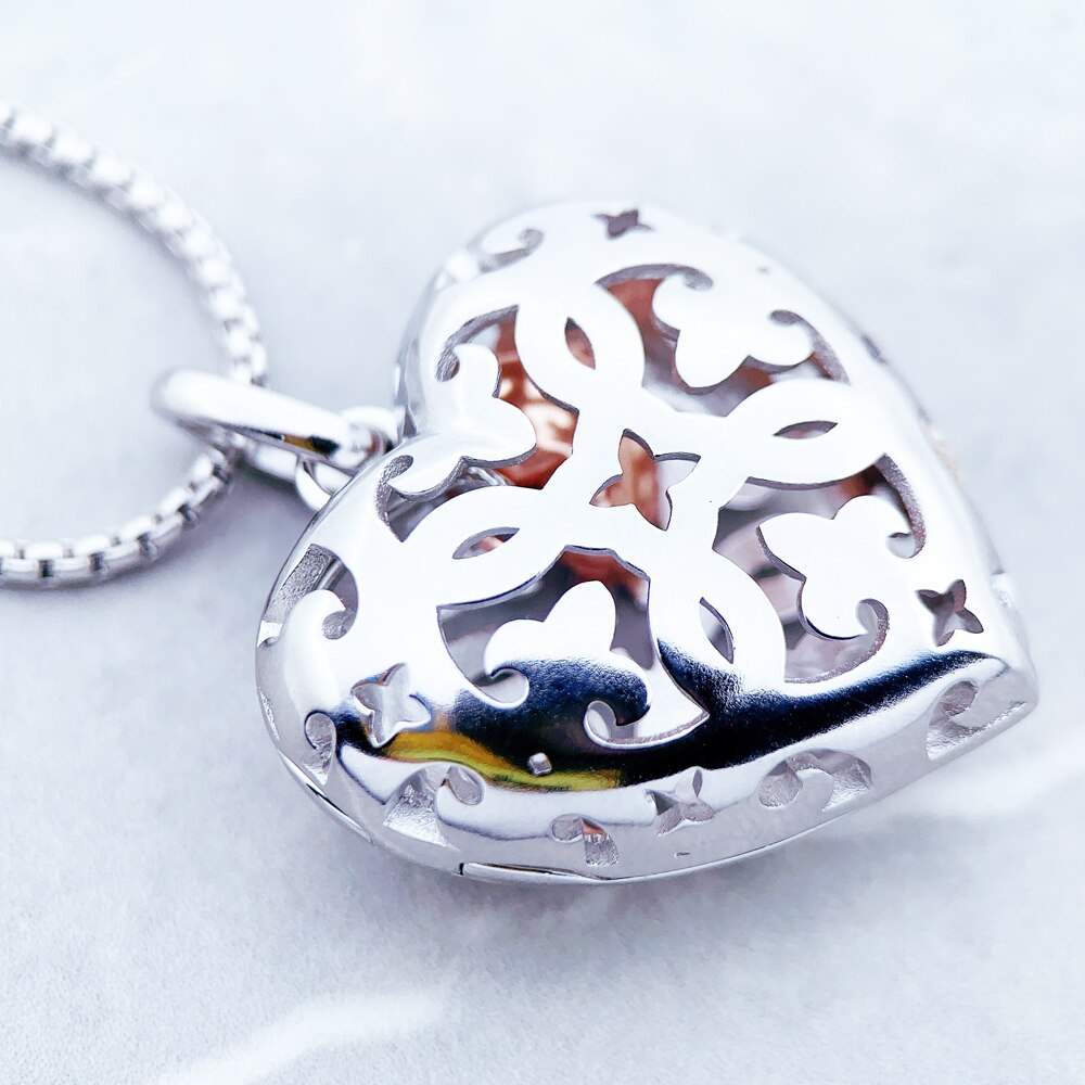 Necklace Heart Medallion Brand New Link Chain Fashion Jewelry Europe 925 Sterling Silver Gift For Women Friend