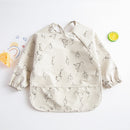 hibobi Baby Long Sleeved Bibs Children Toddler Bibs Art Crafts Waterproof Mealtime Protection Washable Easy Clean Smock for Kid