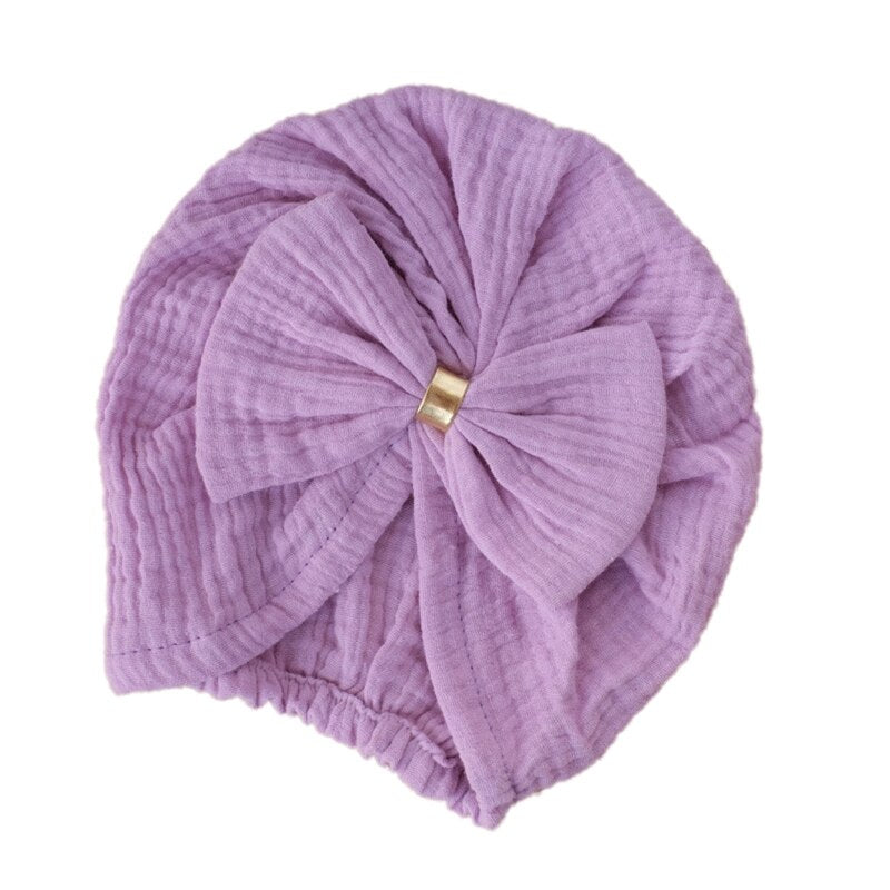 1Pc Newborn Baby Bowknot Hat Indian Bonnet Beanies Warm Hats Hair Accessory for Baby Girls Infants Toddlers Little Kid Props