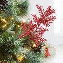 5Pcs Glitter Gold Leaves Xmas Tree Hanging Ornament Flower Artificial Plants Pine Branches Christmas Decoration for Home Navidad