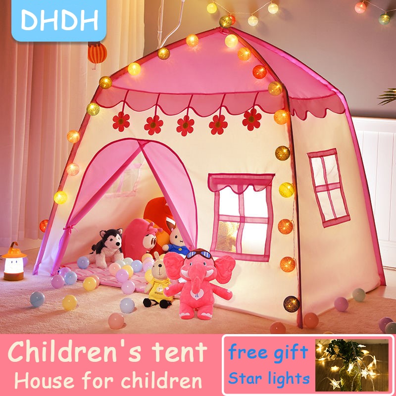 Children's Tent Indoor Outdoor Games Garden Tipi Princess Castle Folding Cubby Toys Tents  Enfant Room House Teepee Playhouse