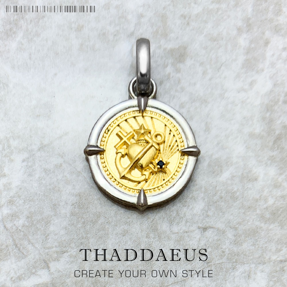 Pendant Faith, Love, Hope, 2022 Summer Fine Jewelry Two-tone Design Accessorie 925 Sterling Silver Vintage Gift For Women Men