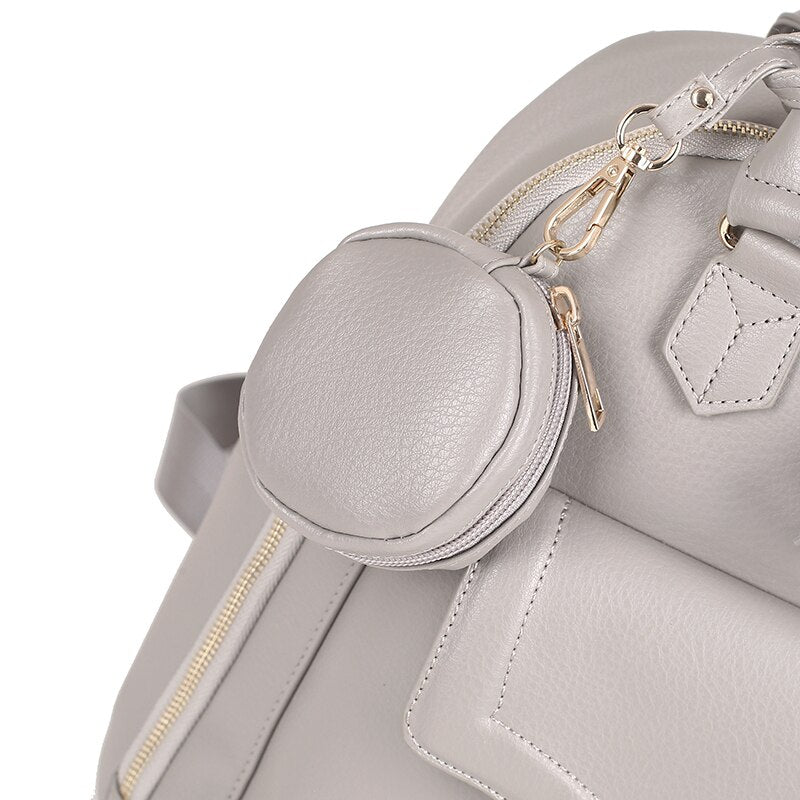 New PU leather Diaper Bag with Pacifier Bag Large Capacity Waterproof Travelling Nappy Changing Bag Stroller Bag for Newborn