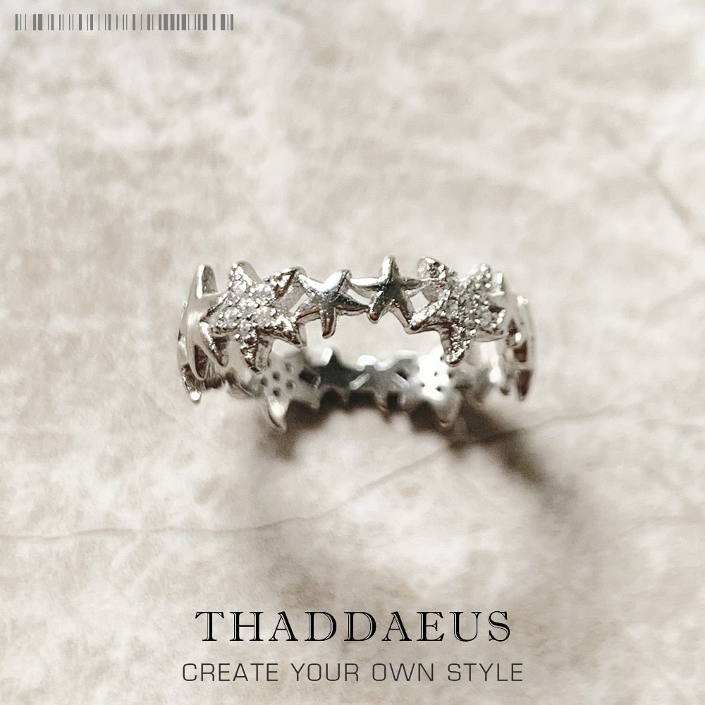 Ring Starfishes Fine Jewerly For Women,2022 Spring Brand New Ocean Spirit Gift In 925 Sterling Silver