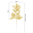 5Pcs Glitter Gold Leaves Xmas Tree Hanging Ornament Flower Artificial Plants Pine Branches Christmas Decoration for Home Navidad