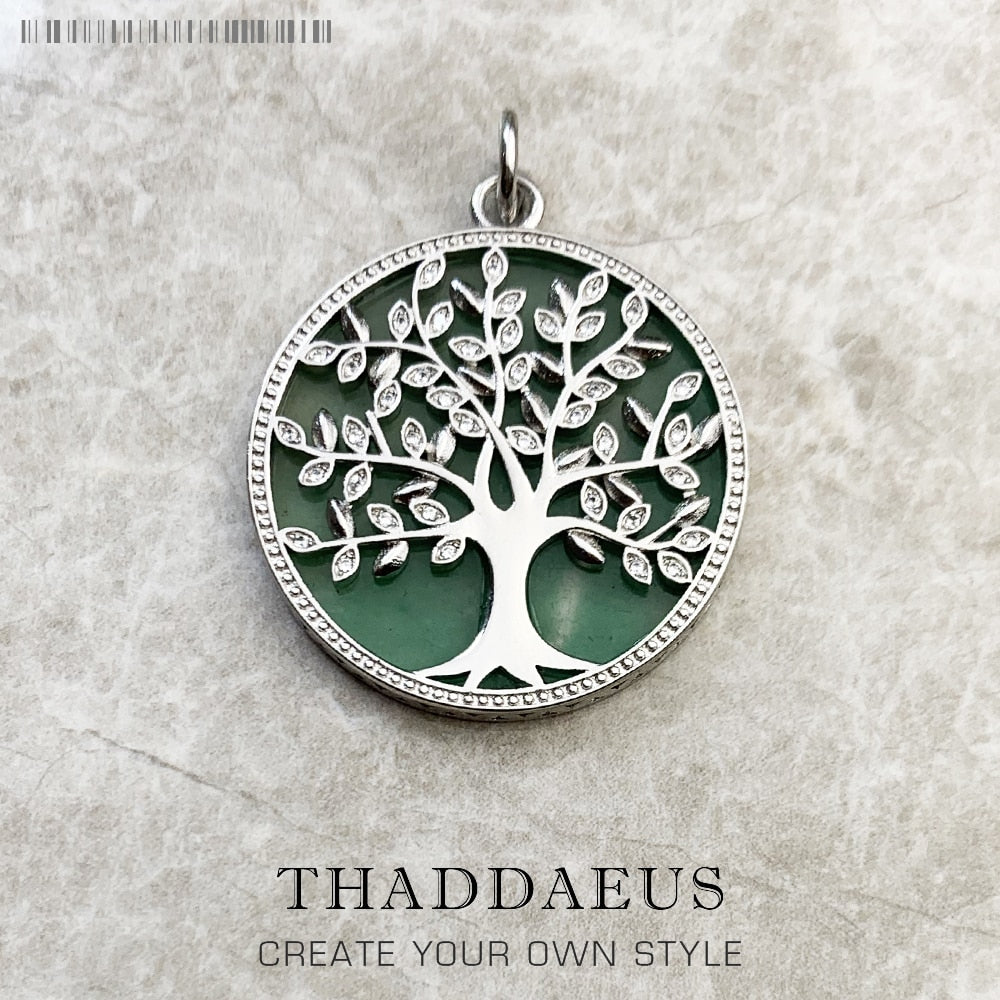 Pendants Green Tree Spring New Jewelry Trendy Happy Future 925 Sterling Silver Accessories Gift For Women
