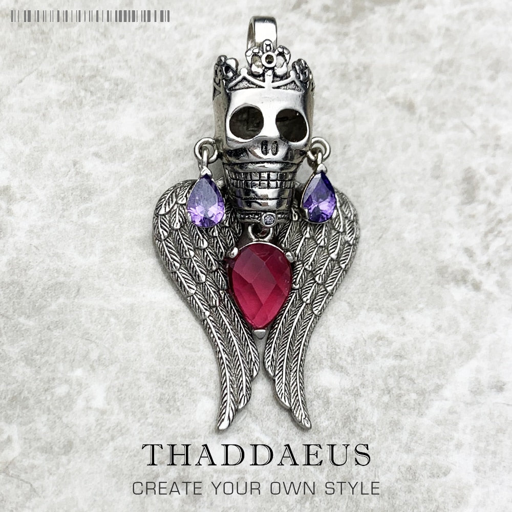 Pendant Skull King New 925 Sterling Silver Fashion Jewelry Europe Style Accessories Gift For Women & Men
