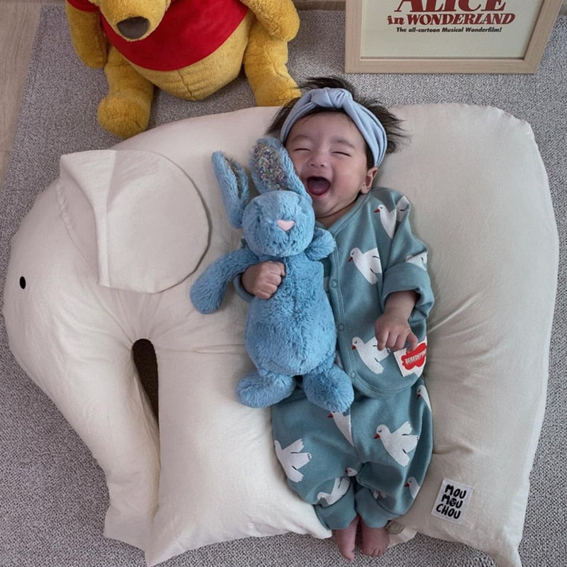 Korean Style Cute Elephant Baby Anti-vomiting Anti-overflow Nursing Cushion Newborn Cotton Comfort Bed Wedge Pillow Baby Feeding