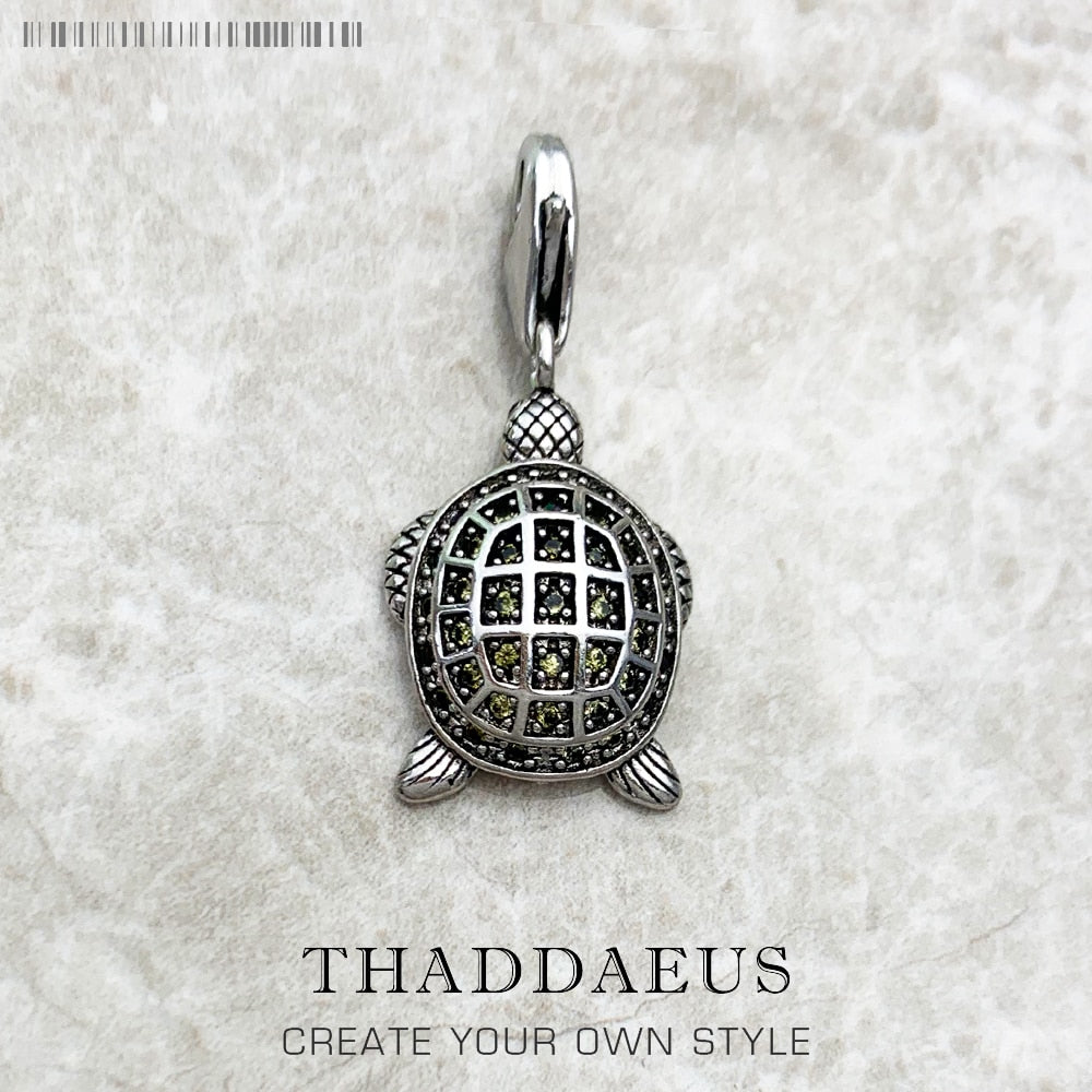 Pendant Green Turtle Large Brand New Fashion Jewelry Europe 925 Silver Sterling Accessories Gift For Woman Men