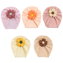 Baby Toddler Hat Cute Flower Knot Beanie Elasticity Turban Headwrap Newborn Soft Solid Color Bonnet Infants Headwear