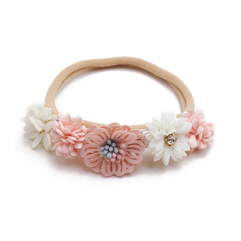 Baby Headband Cute Elastic Flower Rhinestone Hair Band Newborn Toddler Headband for Baby Infant Toddler Girls Hair Accessories
