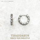 Creole Skulls Hinged Hoop Earrings Europe Style Punk Fashion Jewelry For Women Men Gift In Solid 925 Sterling Silver