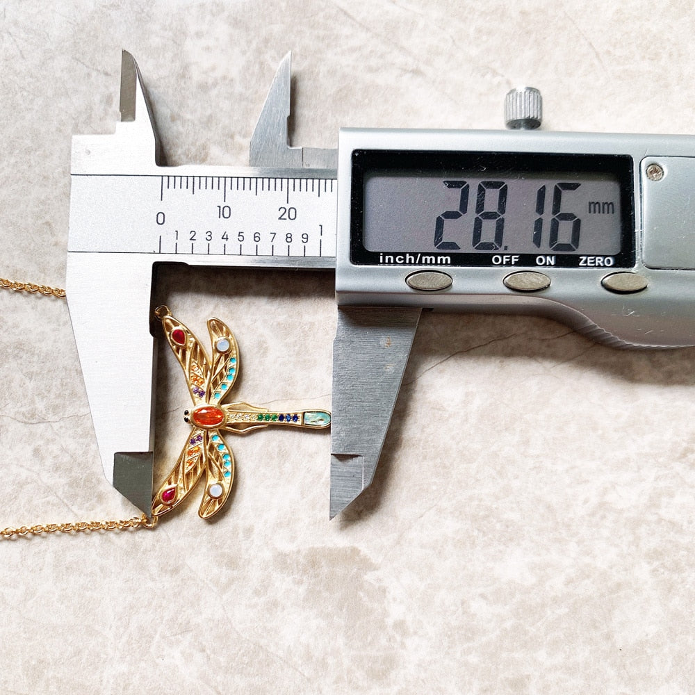 Necklace Large Dragonfly Brand New Link Chain Fine Jewelry Europe 925 Stering Silver Bohemia Happy Gift For Women