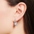 Hoop Earrings Lock Glamorous Fine Jewerly For Women Winter Trendy Gift In 925 Sterling Silver