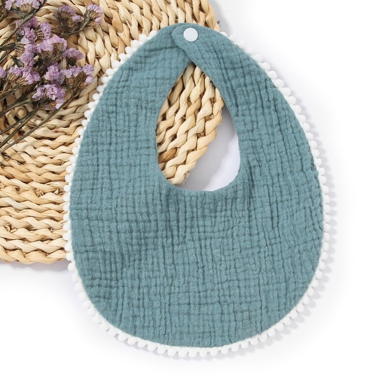 Baby Bandana Drool Bibs with Ruffle Lace Trim Solid Color Infant Toddler Boys Girls Drooling Teething Saliva Towel Cotton Super