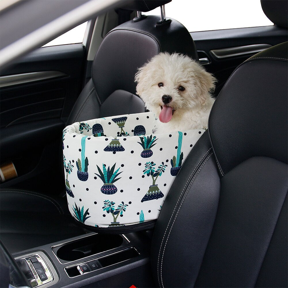 Portable Pet Dog Central Control Car Seat Dog Carriers with Handle Safe Car Armrest Box Booster Kennel water proof Bed for Dogs