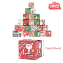 24Pcs Christmas Advent Calendar Gift Box Kraft Paper Candy Cookies Box Kids New Year Party Gift Favors Navidad 2022 Xmas Decor - anconmall
