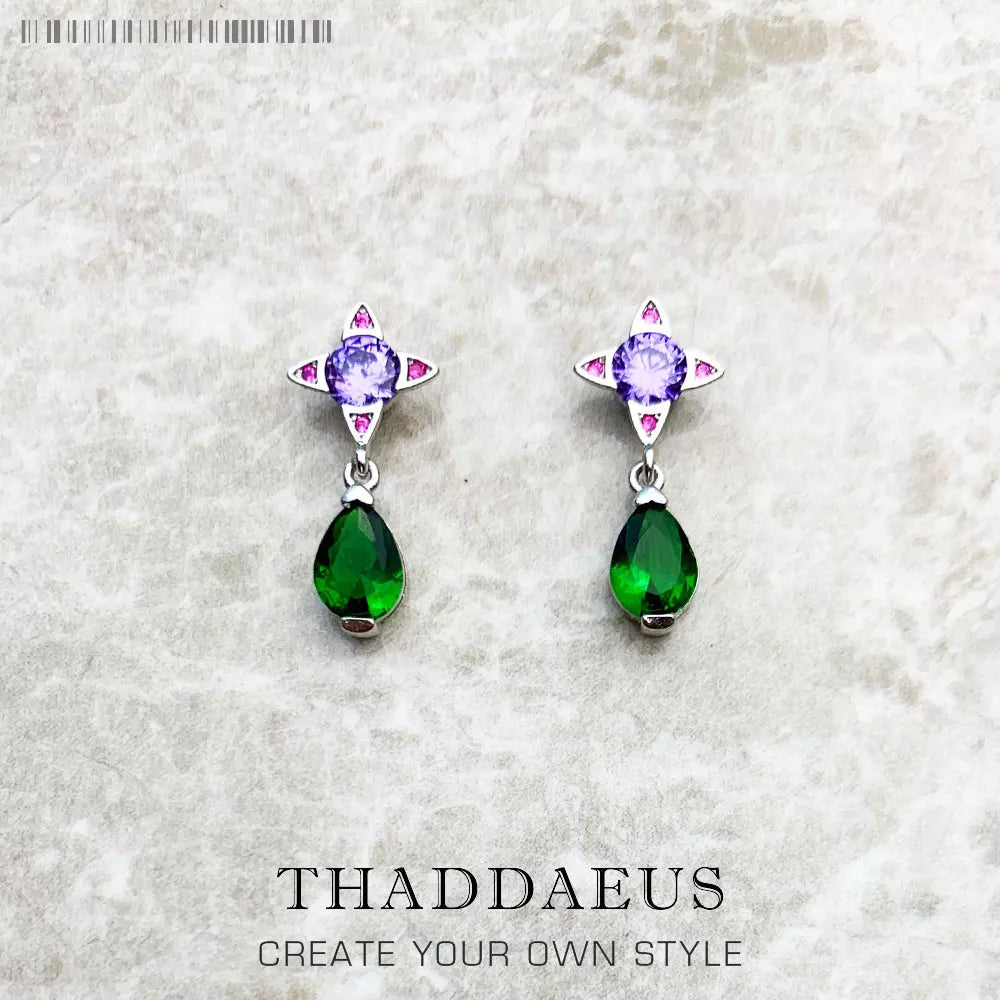 Ear Studs Black Water Drop Europe Magical Jewerly For Women Summer New Graphic Design Vintage Gift In 925 Sterling Silver