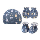 Newborn Baby Hats Soft Baby Mittens and Socks Set Cotton Baby Fetal Caps Baby Beanie Hats No Scratch Mittens for Infants