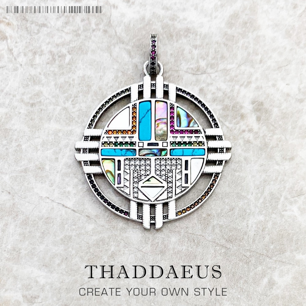 Sun Symbol Pendant,2022 Spring Fine Jewelry Europe Accessorie 925 Sterling Silver Turquoise Bohemia Gift For Woman Men